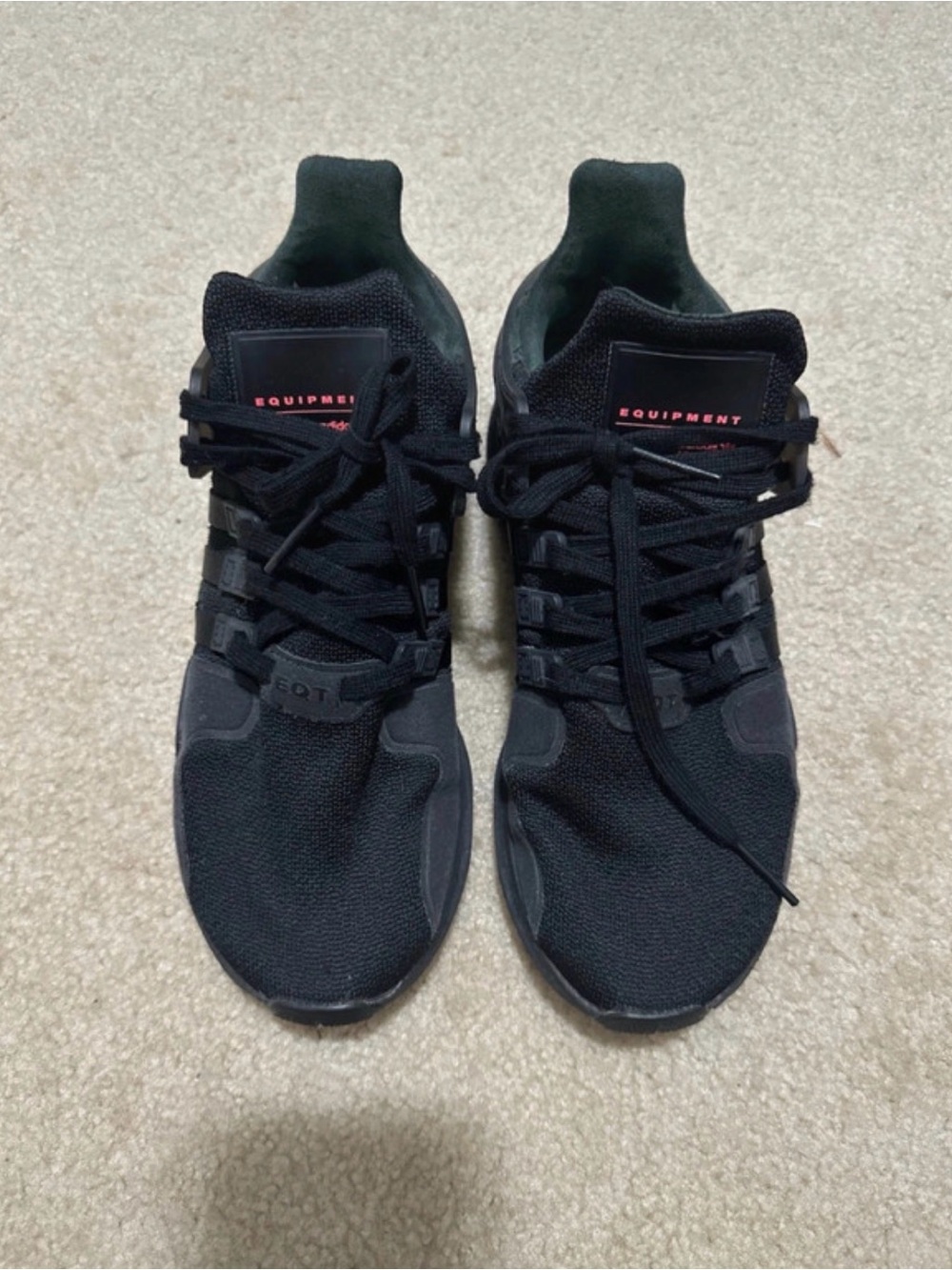 adidas Black Men's Sneakers with Subtle Red Accent